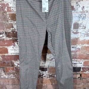 H&M Black and White Dress Pants with Elegant Houndstooth Design